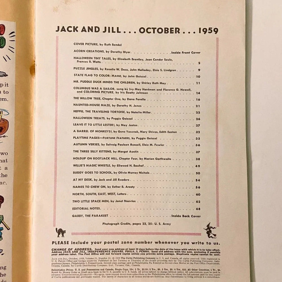 Vintage 1959 Jack and  Jill Halloween Magazine October Edition Ruth Bendel - Picture 7 of 16